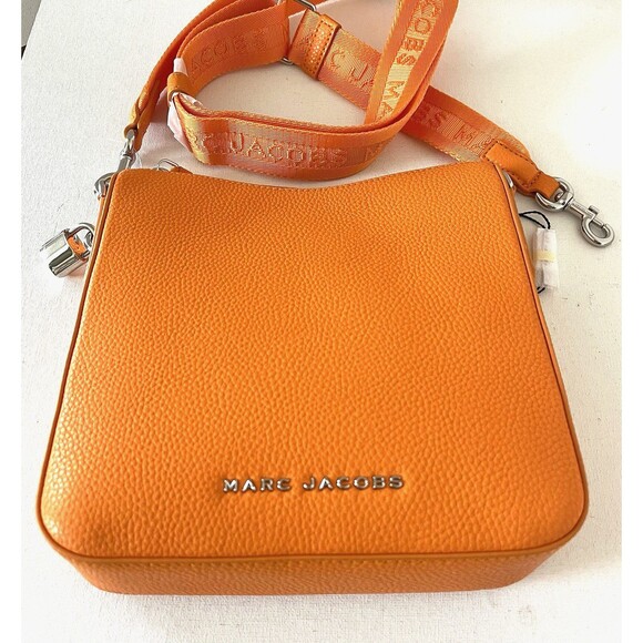 New Marc Jacobs Drifter Swing Pack Crossbody Leather Bag Tangerine - Picture 4 of 6